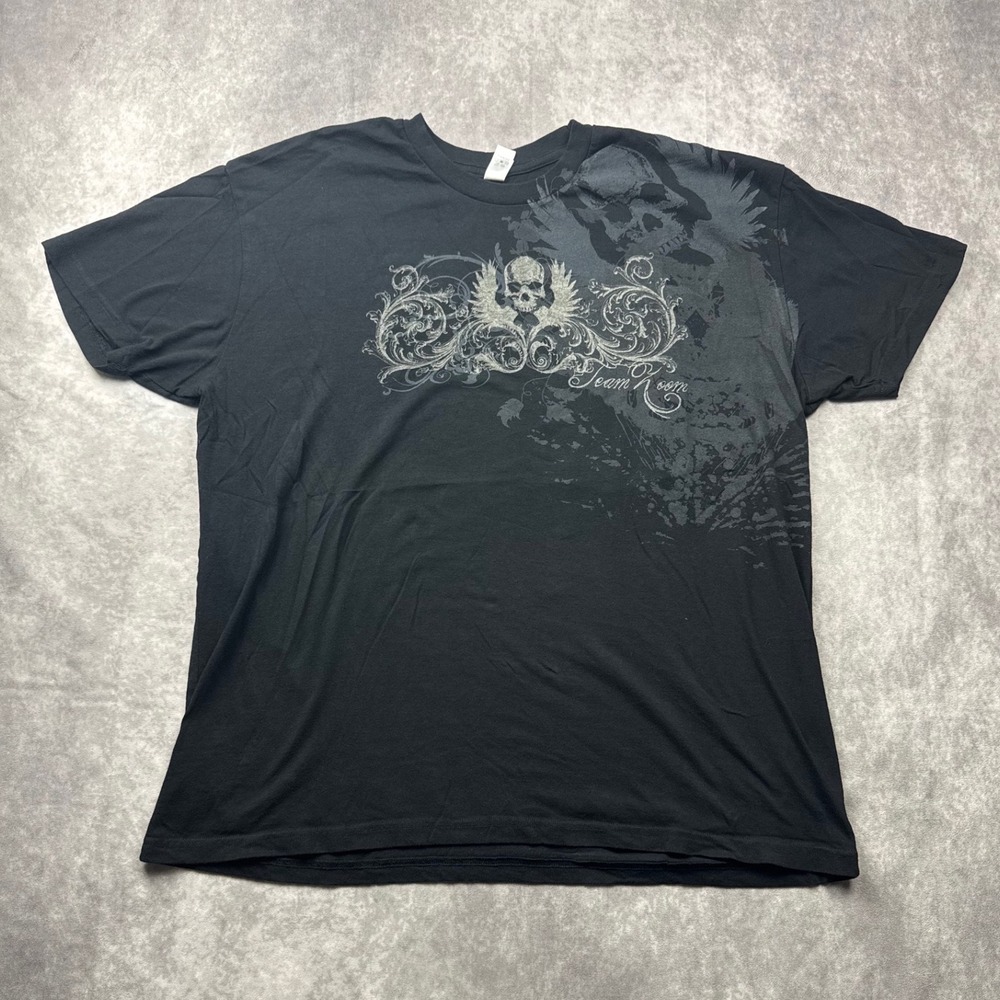 Pimatee Team Zroom Skull Graphic T-Shirt Mens XXL Black Short Sleeve Crew Neck